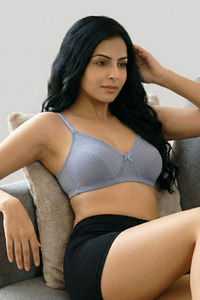 Zivame Double Layered Non Wired 3/4th Coverage Tshirt Bra - Blue Blizzard — thumbnail 5